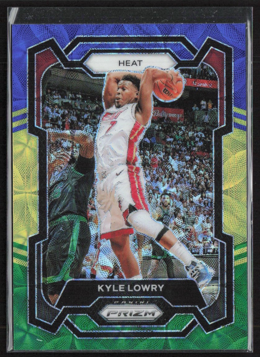 Kyle Lowry 2023 Panini Prizm Blue Green Yellow #40 Miami Heat