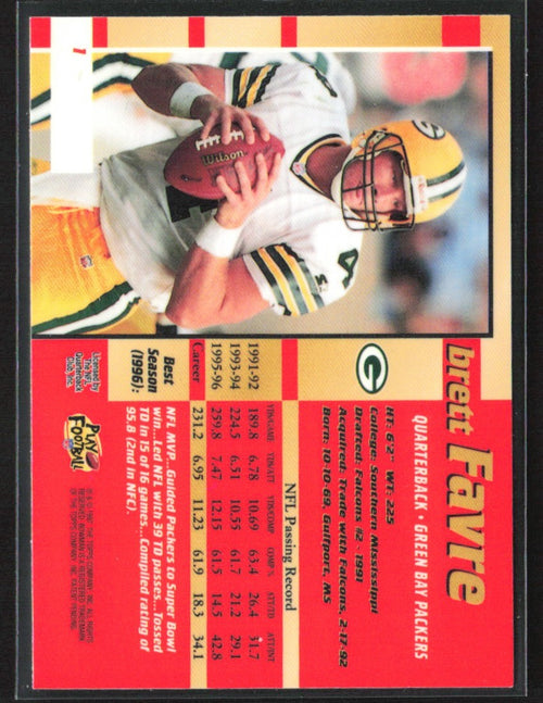 Brett Favre 1997 Bowman's Best #1 Green Bay Packers
