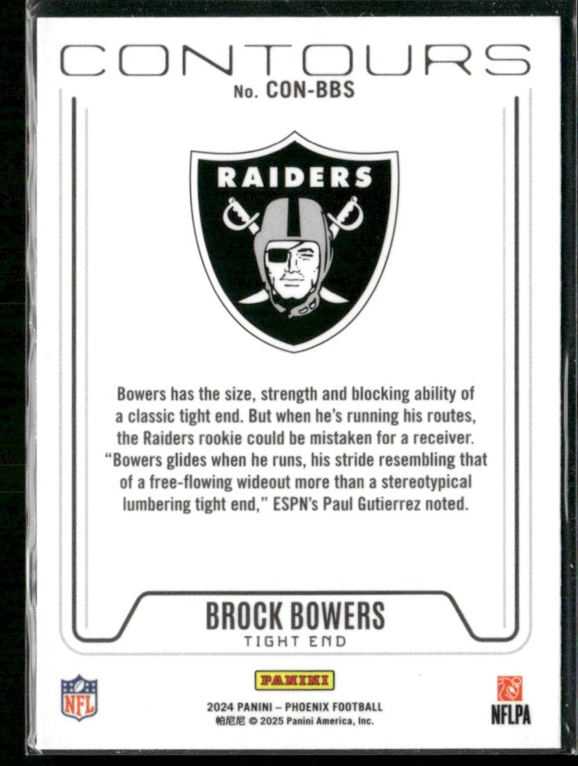Brock Bowers 2024 Panini Phoenix Contours RC #CON-BBS Las Vegas Raiders