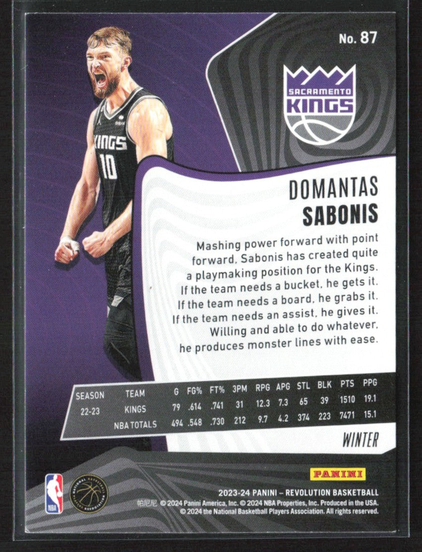 Domantas Sabonis 2023 Panini Revolution Winter #87 Sacramento Kings