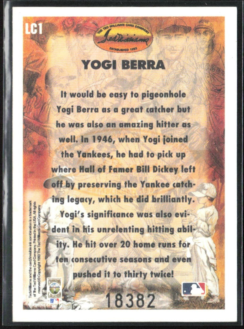 Yogi Berra 1993 Ted Williams Locklear Collection #LC1 New York Yankees