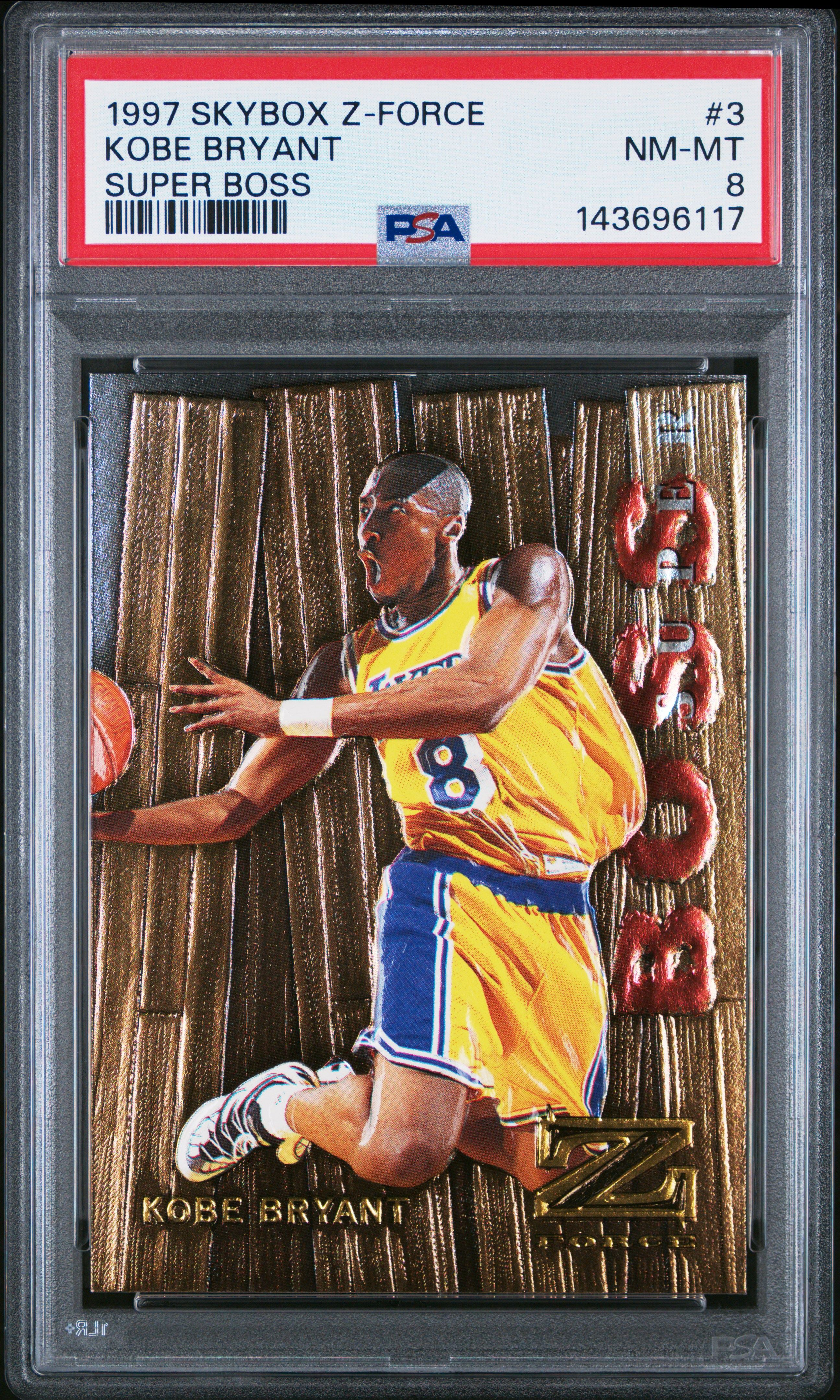 Kobe Bryant 1997 Skybox Z-Force Super Boss psa 8 #3 Los Angeles Lakers