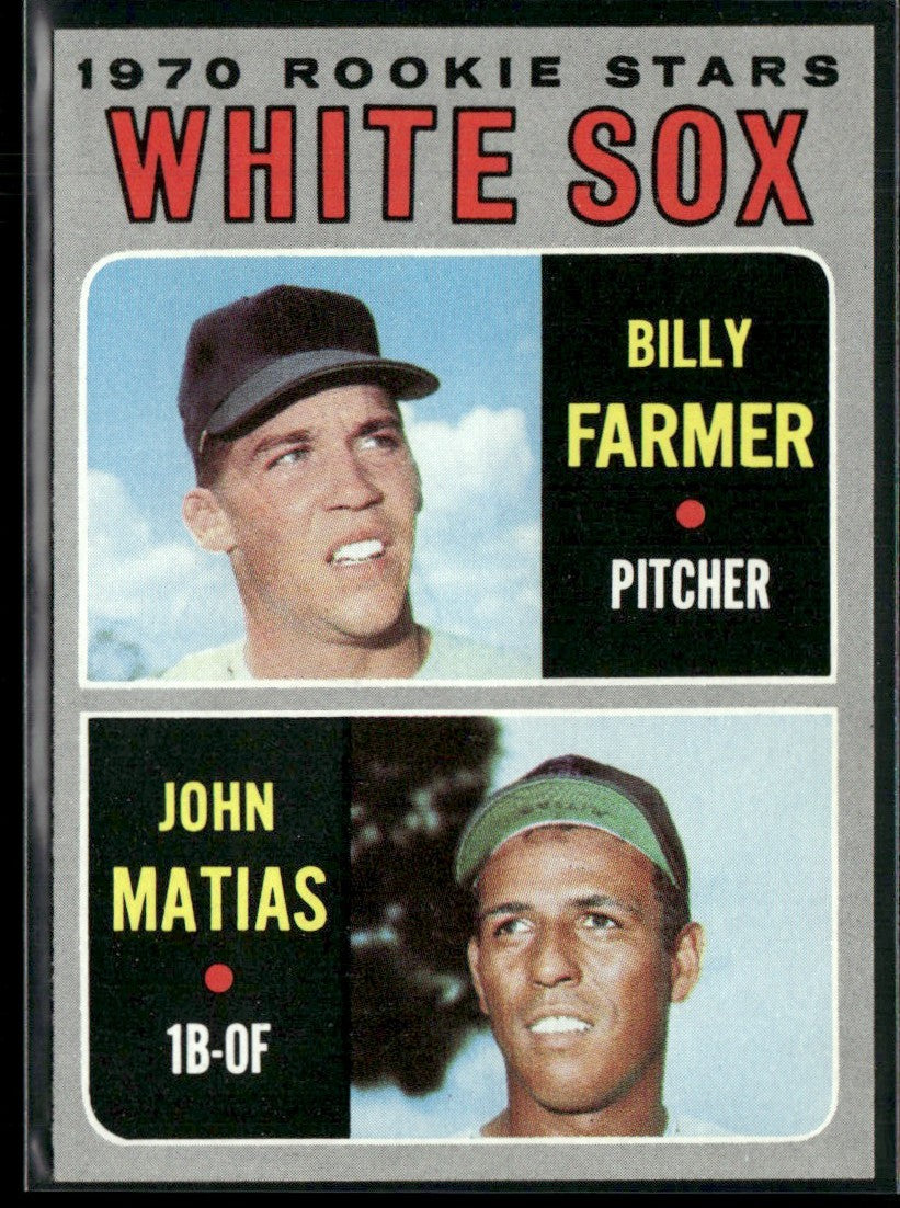 White Sox 1970 Rookie Stars - Billy Farmer/John Matias 1970 Topps RC #444