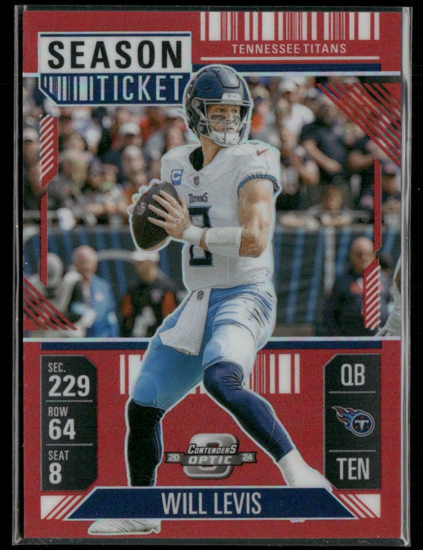 Will Levis 2024 Panini Contenders Optic Season Ticket Red /199 #54