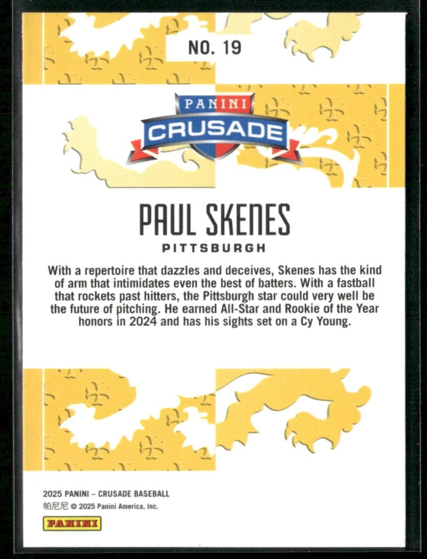 Paul Skenes 2025 Panini Crusade #19 Pittsburgh Pirates