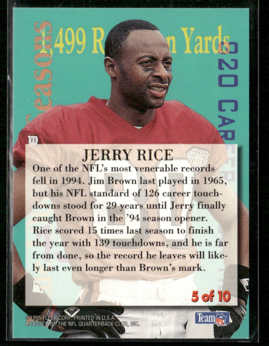 Jerry Rice 1995 Fleer Ultra Achievement #5 San Francisco 49ers