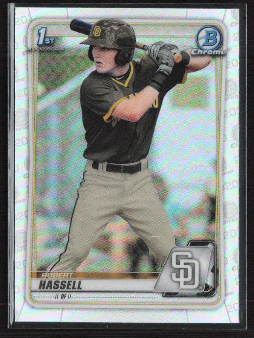 Robert Hassell 2020 Bowman Draft Chrome 1st Refractor #BD-39 San Diego Padres