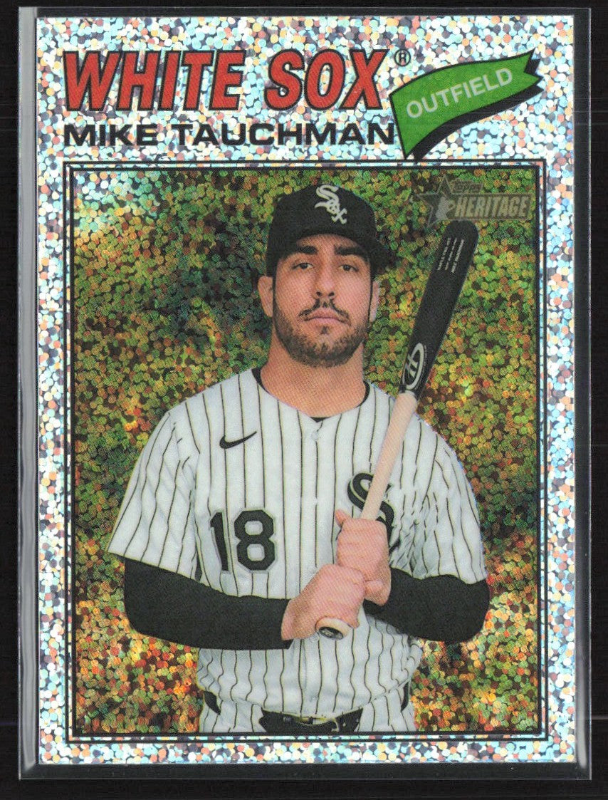 Mike Tauchman 2026 Topps Heritage Chrome Silver Sparkle Refractor #90