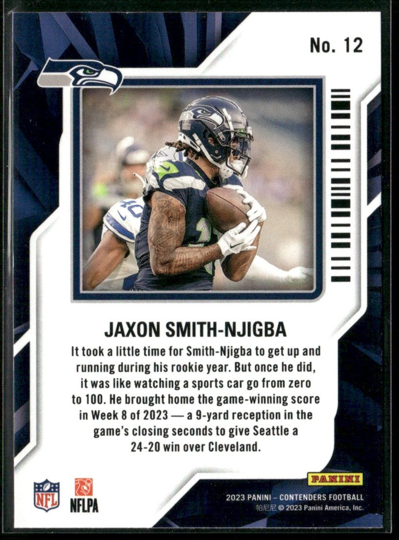 Jaxon Smith-Njigba 2023 Panini Contenders Rookie of the Year RC #12