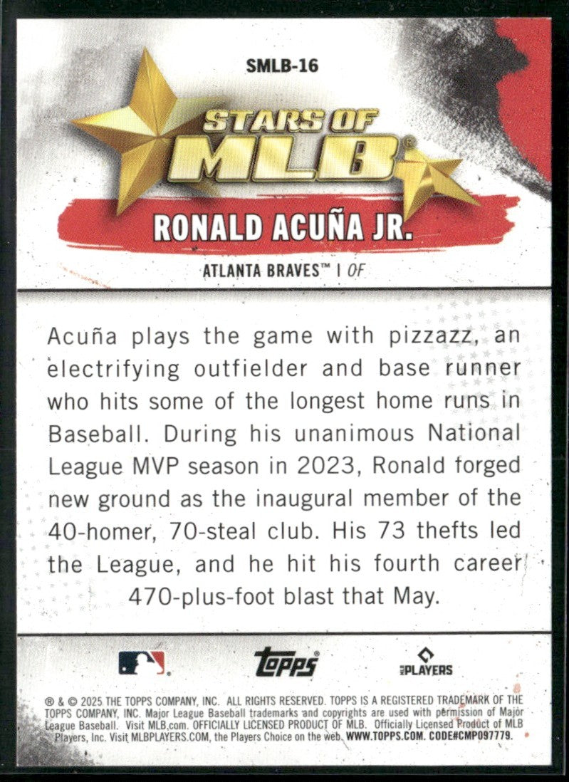 Ronald Acuna Jr. 2025 Topps Stars of MLB #SMLB-16 Atlanta Braves