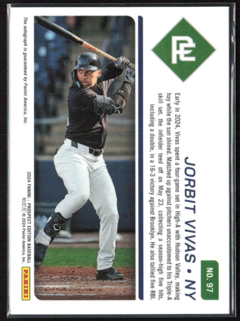 Jorbit Vivas 2024 Panini Prospect Edition AUTO #97 New York Yankees