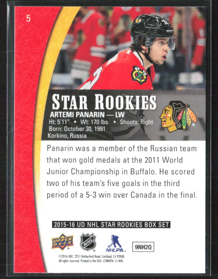 Artemi Panarin 2015 Upper Deck Star RC #5 Chicago Blackhawks