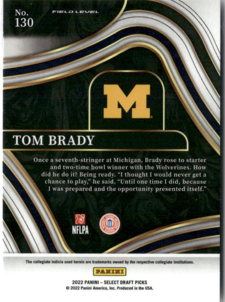 Tom Brady 2022 Panini Select Field Level Blue #130 Michigan Wolverines