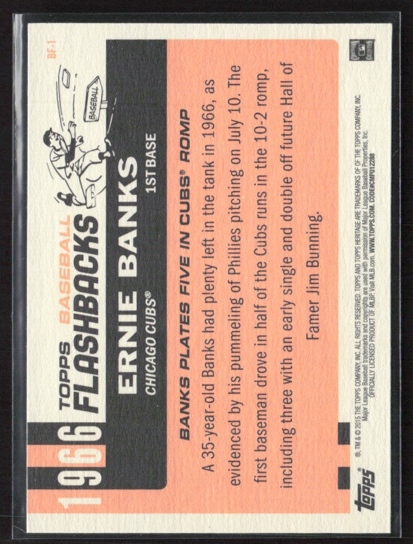 Ernie Banks 2015 Topps Heritage Baseball Flashbacks #BF-1 Chicago Cubs
