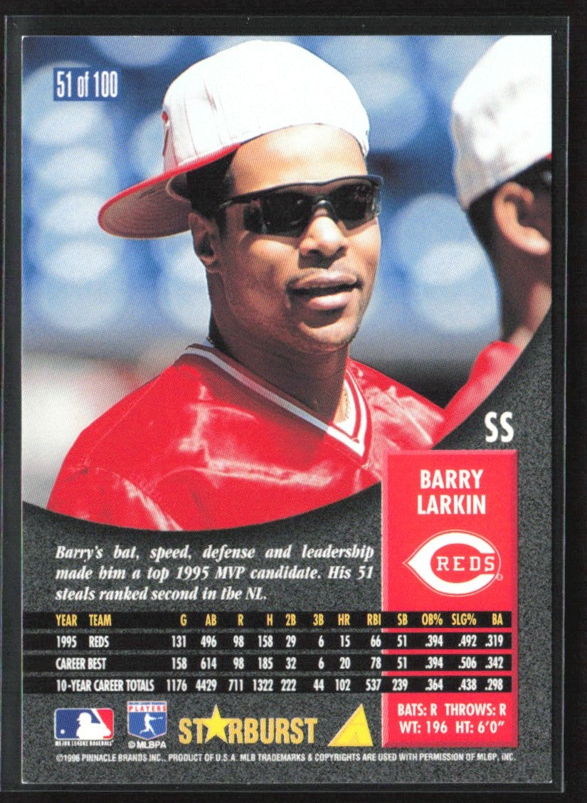 Barry Larkin 1996 Pinnacle Starburst #51 Cincinnati Reds