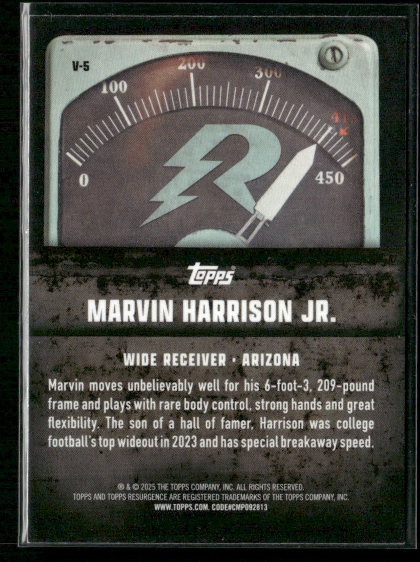 Marvin Harrison Jr. 2024 Topps Resurgence Voltaic RC #V-5 Arizona Cardinals