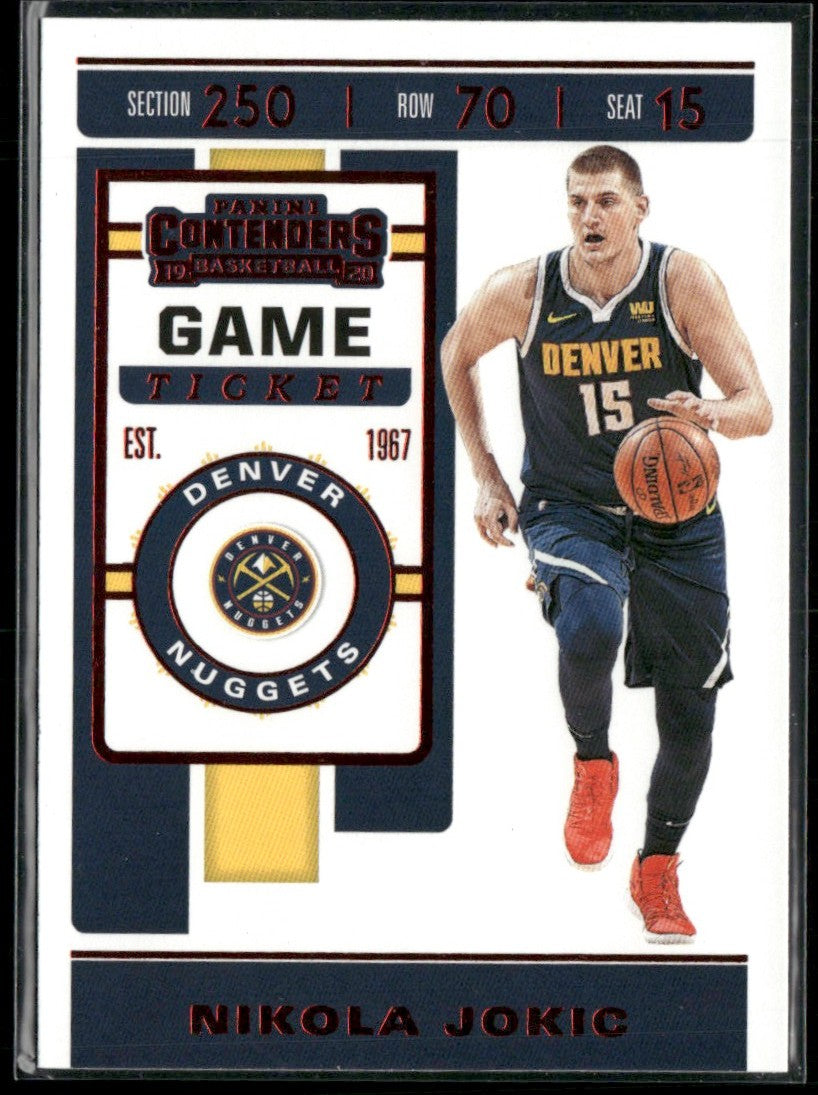 Nikola Jokic 2019 Panini Contenders Game Ticket Red #85 Denver Nuggets