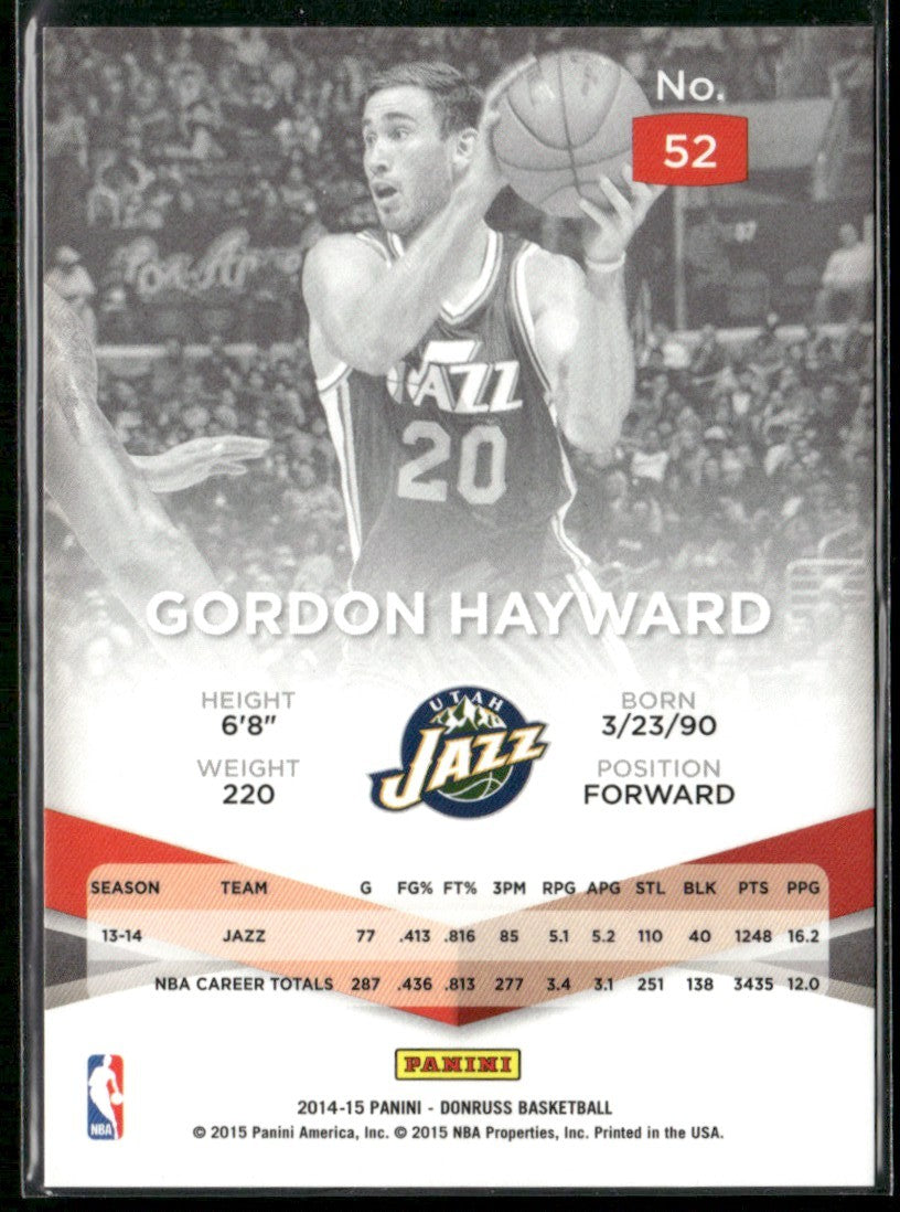 Gordon Hayward 2014 Donruss Elite Blue /99 #52 Utah Jazz