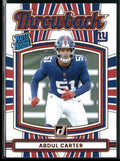 Abdul Carter 2025 Panini Donruss Throwback RC #49 New York Giants