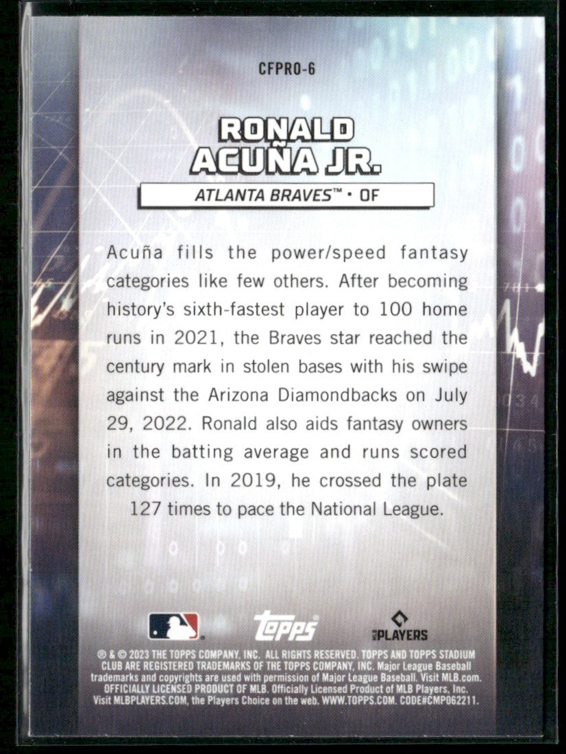 Ronald Acuna Jr. 2023 Topps Stadium Club Chief Fantasy Professionals #CFPRO-6