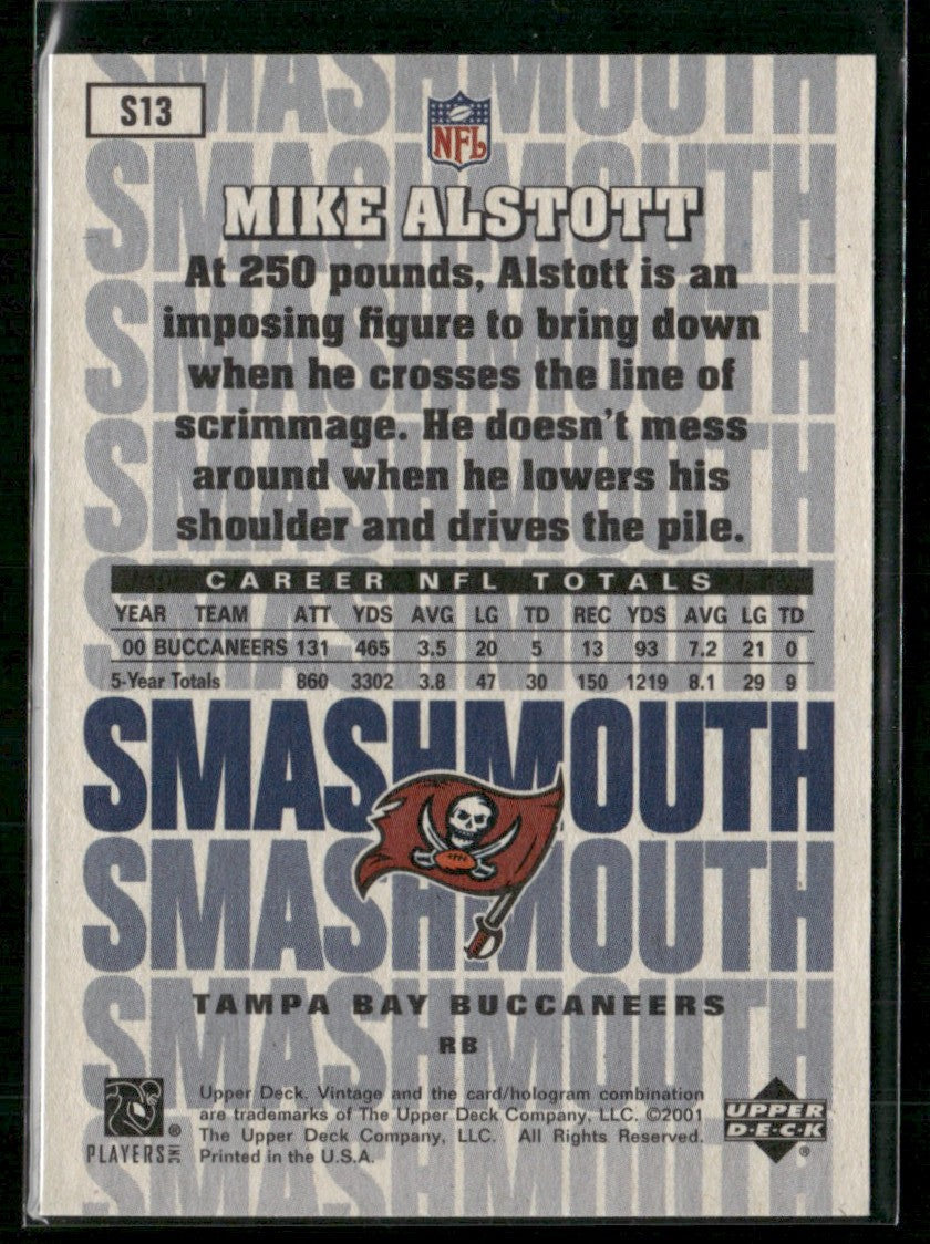 Mike Alstott 2001 Upper Deck Vintage Smashmouth #S13 Tampa Bay Buccaneers