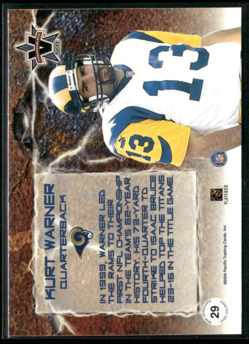 Kurt Warner 2000 Pacific Vanguard High Voltage #29 St. Louis Rams