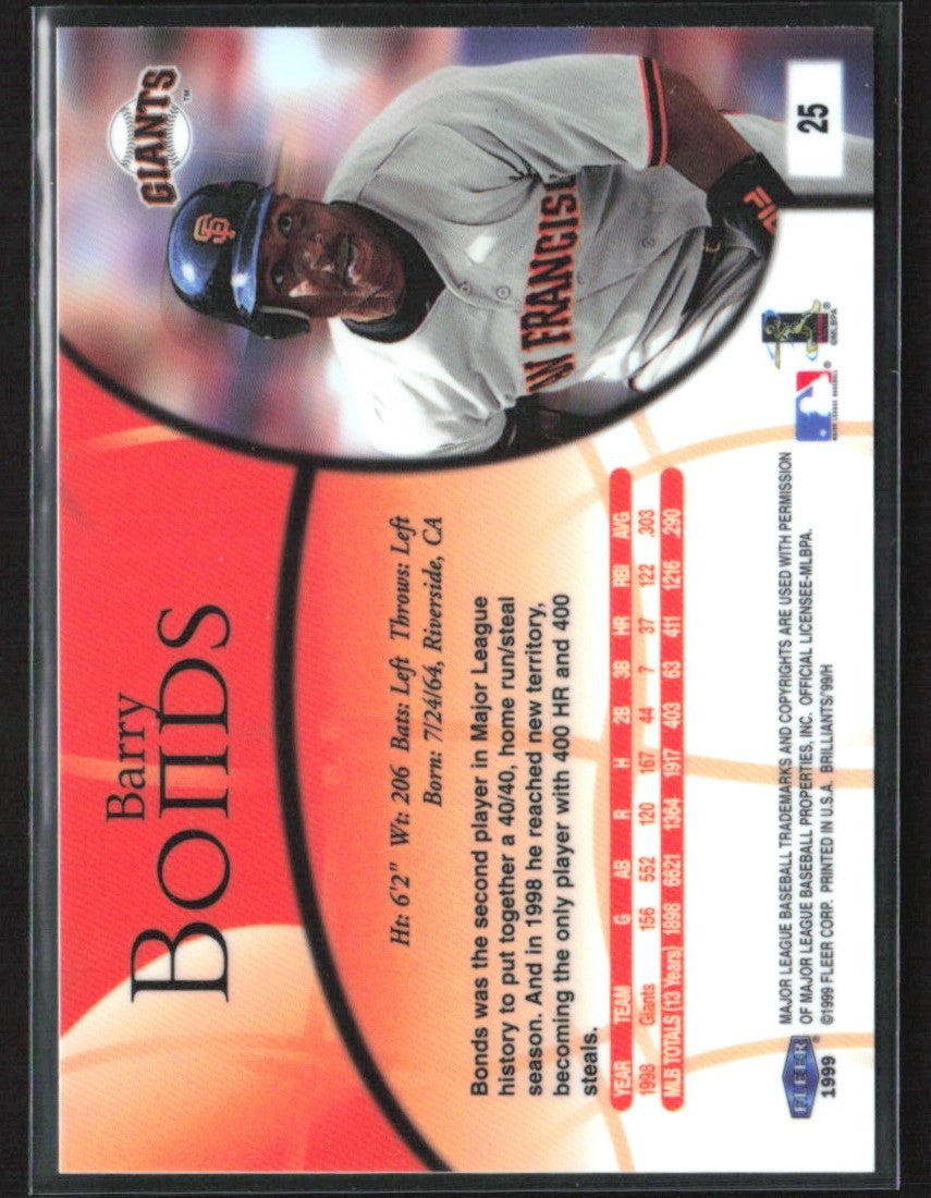Barry Bonds 1999 Fleer Brilliants #25 San Francisco Giants