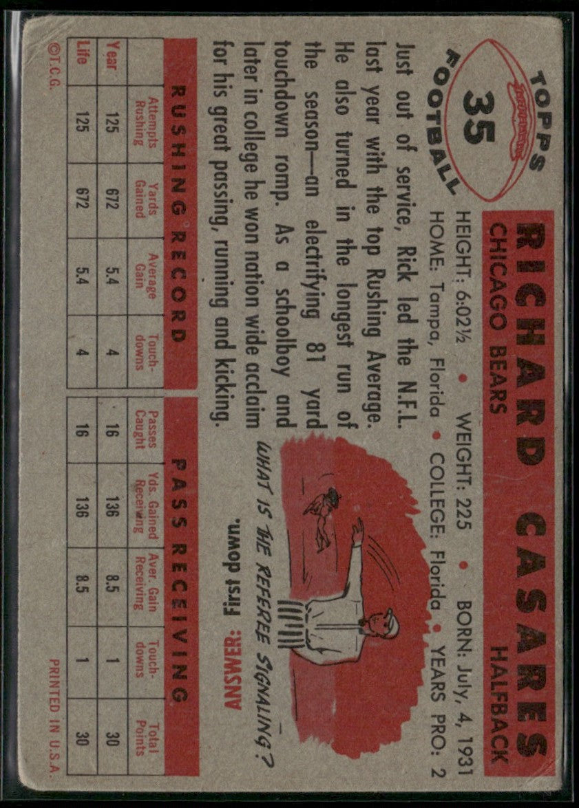 Rick Casares 1956 Topps #35 Chicago Bears