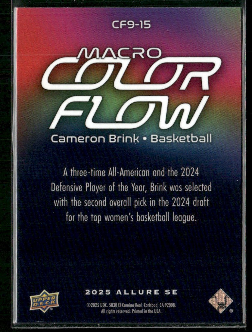 Cameron Brink 2025 Upper Deck Allure SE Macro Color Flow #CF9-15