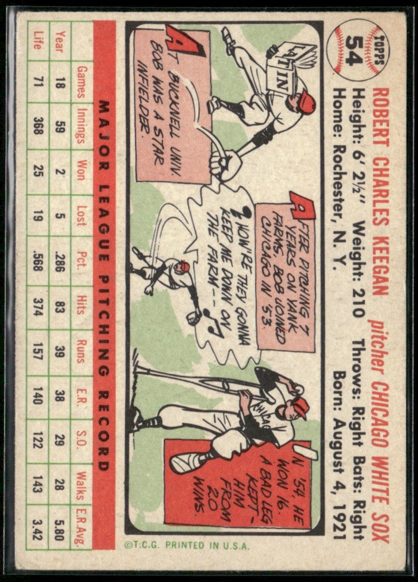 Bob Keegan 1956 Topps #54 Chicago White Sox