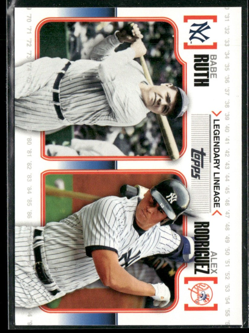Babe Ruth/Alex Rodriguez 2010 Topps Legendary Lineage #LL3 New York Yankees