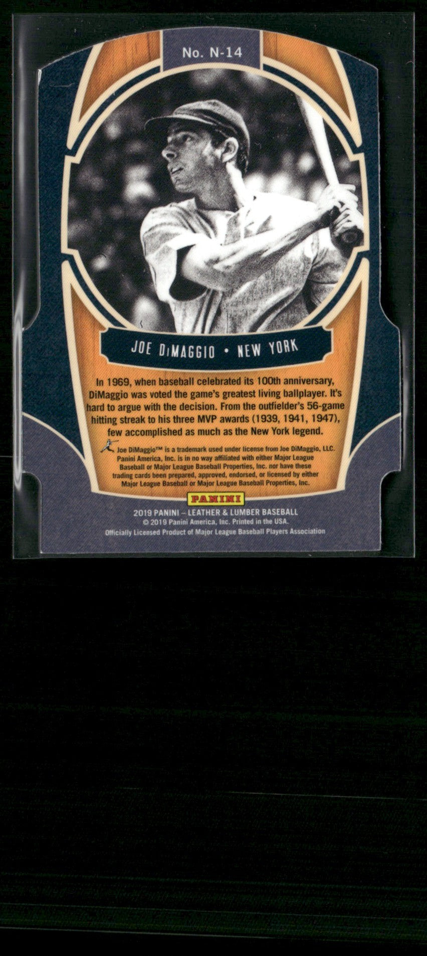 Joe DiMaggio 2019 Panini Leather & Lumber Naturals #N-14 New York Yankees