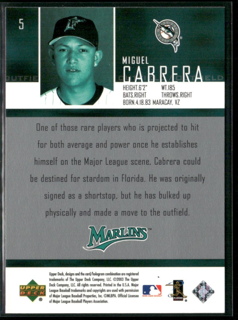 Miguel Cabrera 2004 Upper Deck #5 Florida Marlins