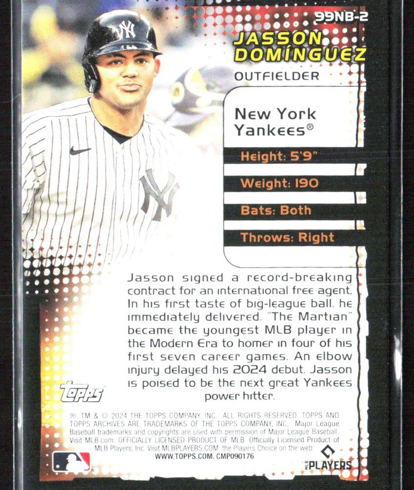 Jasson Dominguez 2024 Topps Archives 1999 New Breed RC #99NB-2 New York Yankees