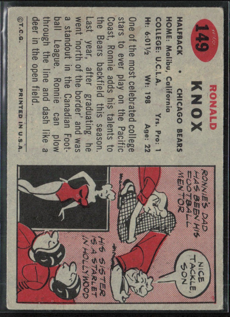 Ronnie Knox 1957 Topps RC #149 Chicago Bears
