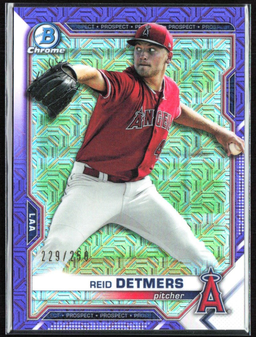 Reid Detmers 2021 Bowman Chrome Purple Mojo Refractor #BCP-155