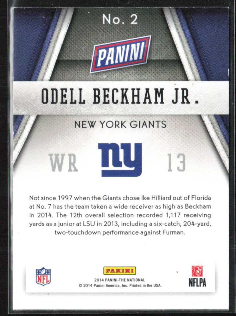 Odell Beckham Jr. 2014 Panini National RC #2 New York Giants