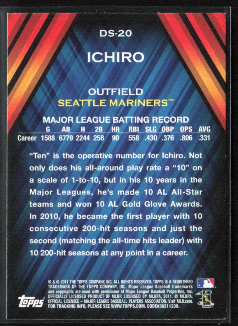 Ichiro Suzuki 2011 Topps Diamond Stars #DS-20 Seattle Mariners