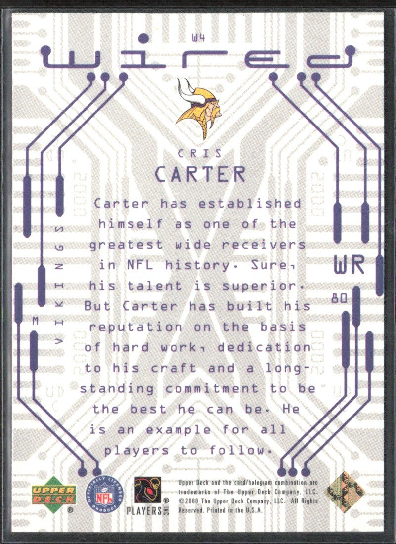 Cris Carter 2000 Upper Deck Wired #W4 Minnesota Vikings