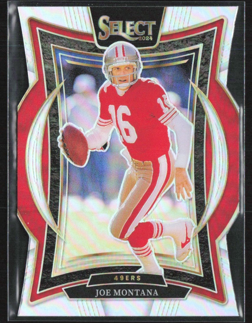 Joe Montana 2024 Panini Select Concourse Silver Prizm Die-Cut #70