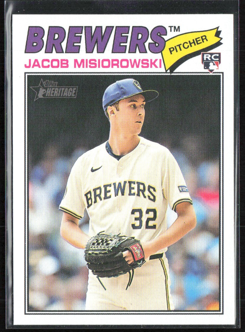 Jacob Misiorowski 2026 Topps Heritage RC #144 Milwaukee Brewers