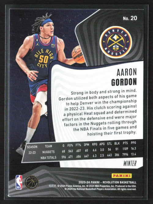 Aaron Gordon 2023 Panini Revolution Winter #20 Denver Nuggets