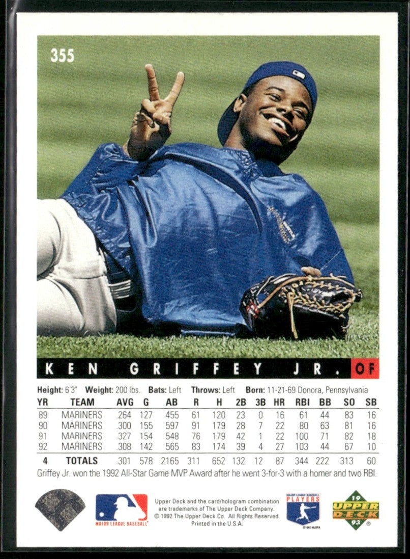 Ken Griffey Jr. 1992 Upper Deck #355 Seattle Mariners