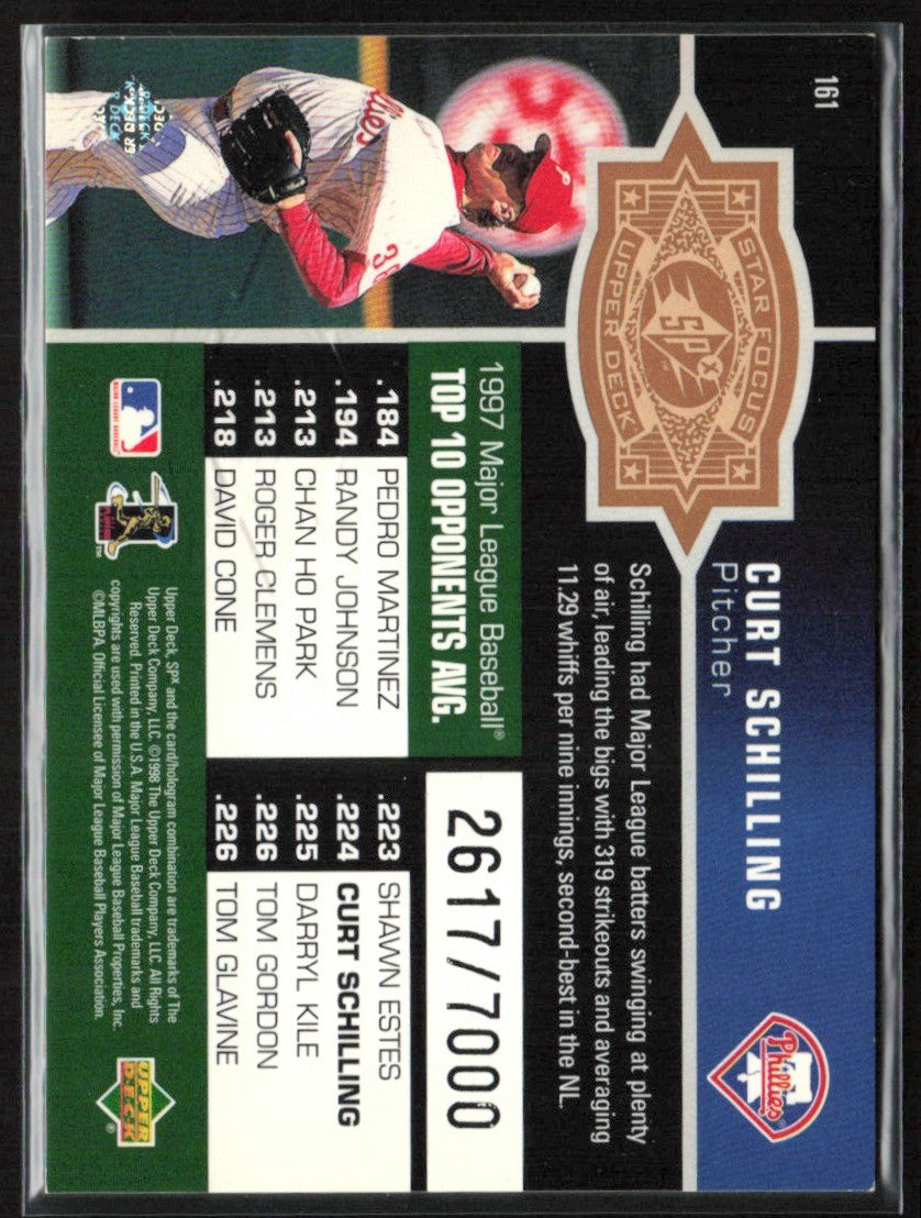 Curt Schilling 1998 SPx Finite /7000 #161 Philadelphia Phillies