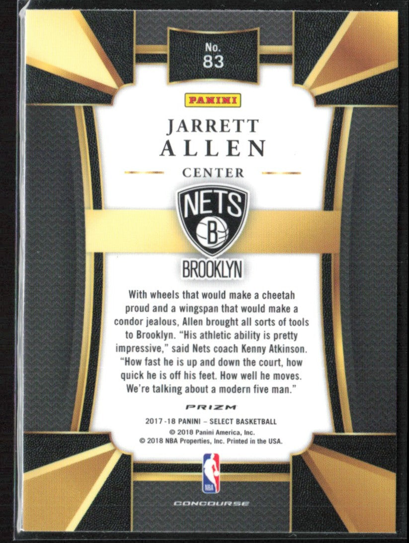 Jarrett Allen 2017 Panini Select Concourse Silver Prizm RC #83 Brooklyn Nets