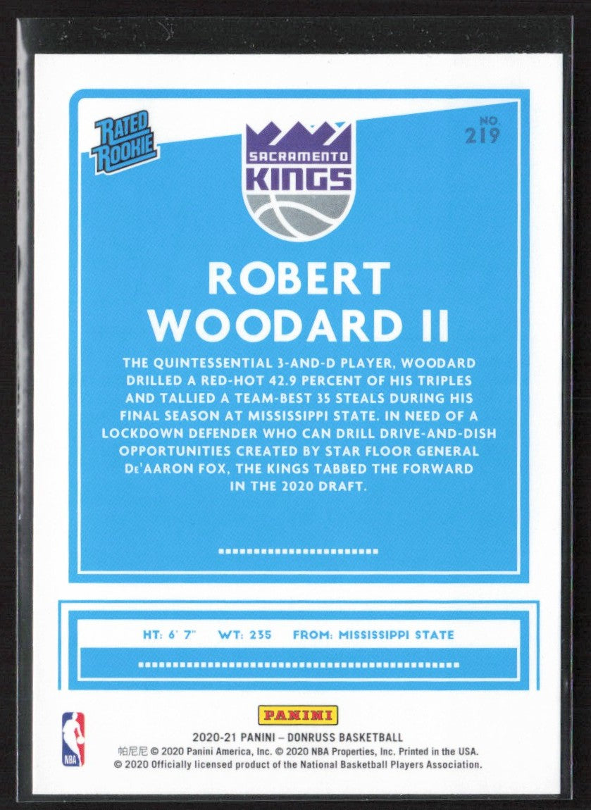 Robert Woodard II 2020 Donruss Choice RC #219 Sacramento Kings