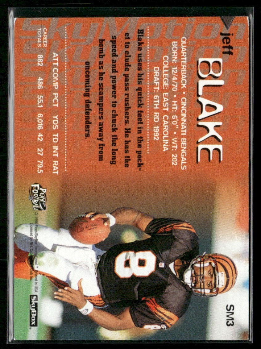 Jeff Blake 1996 SkyBox SkyMotion #SM3 Cincinnati Bengals