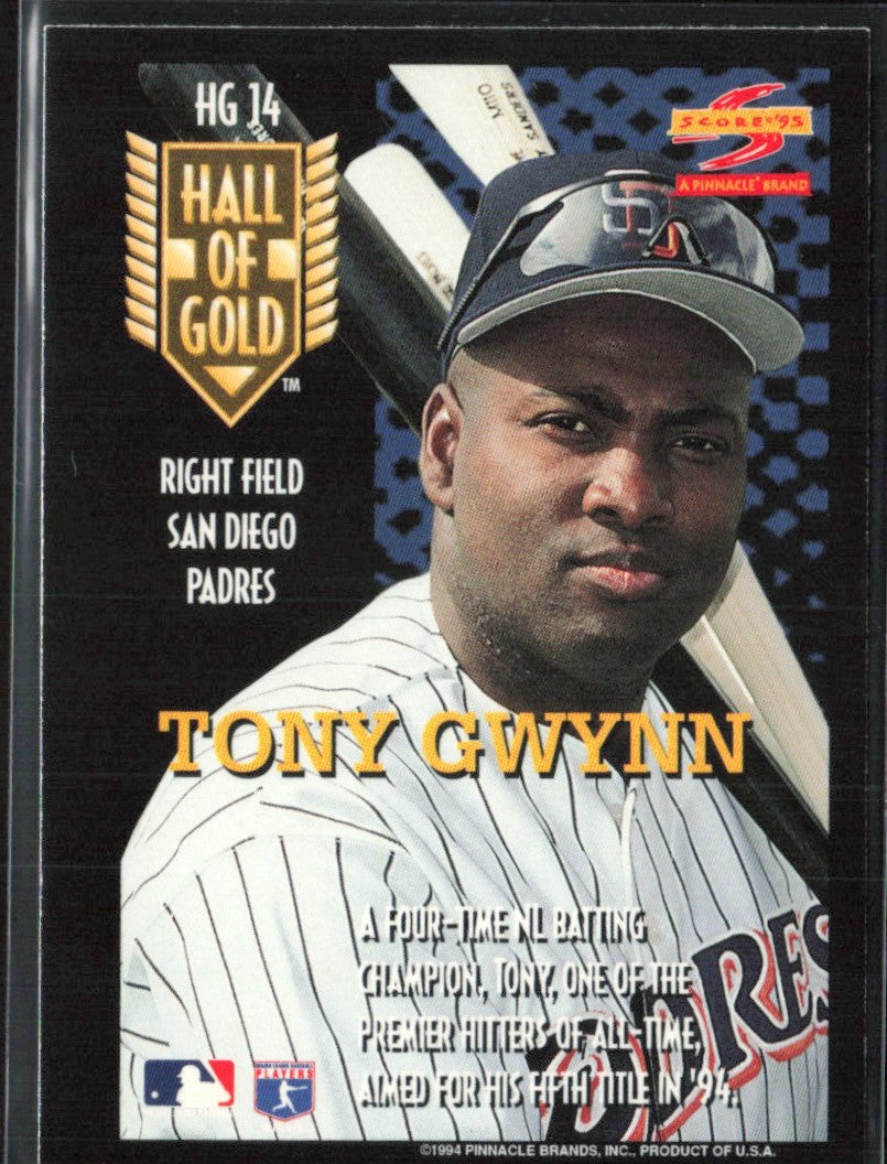 Tony Gwynn 1995 Score Hall of Gold #HG14 San Diego Padres