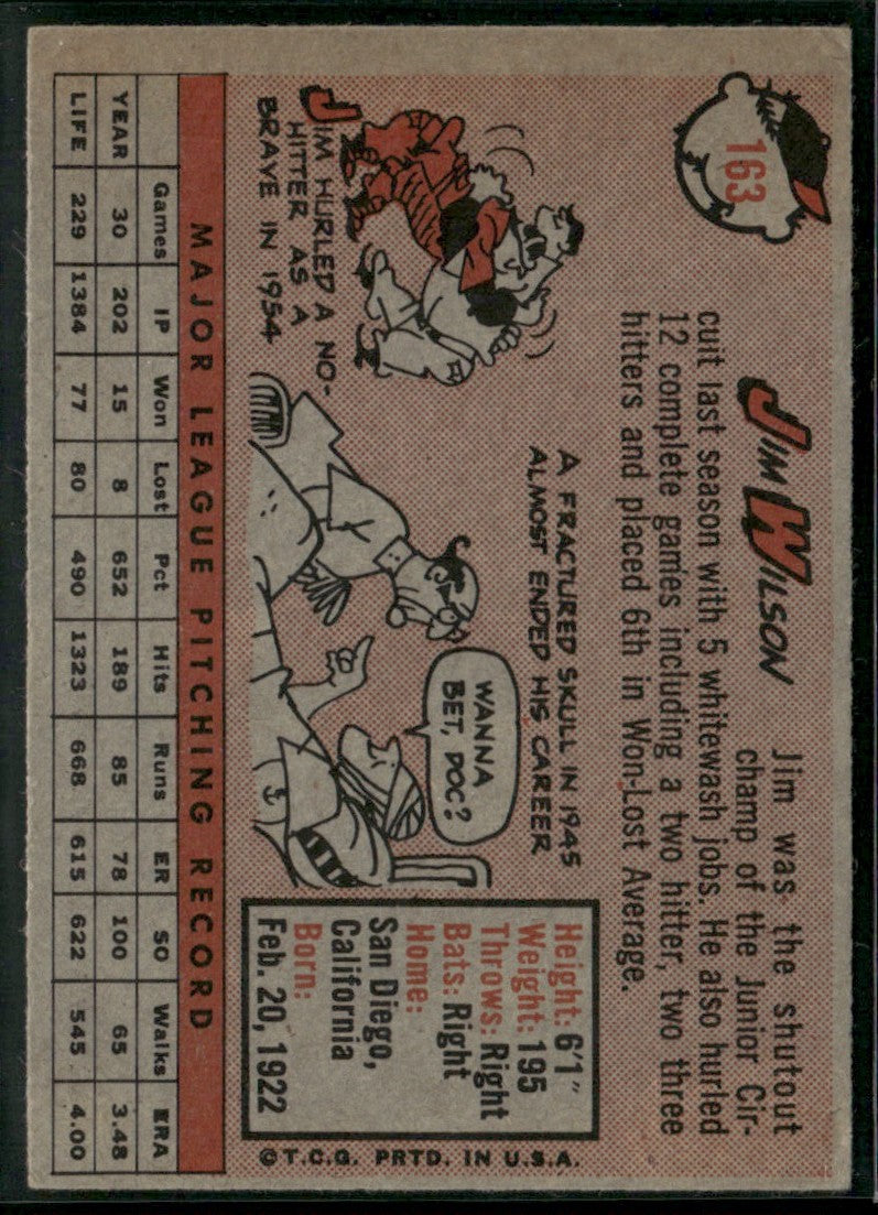 Jim Wilson 1958 Topps #163 Chicago White Sox
