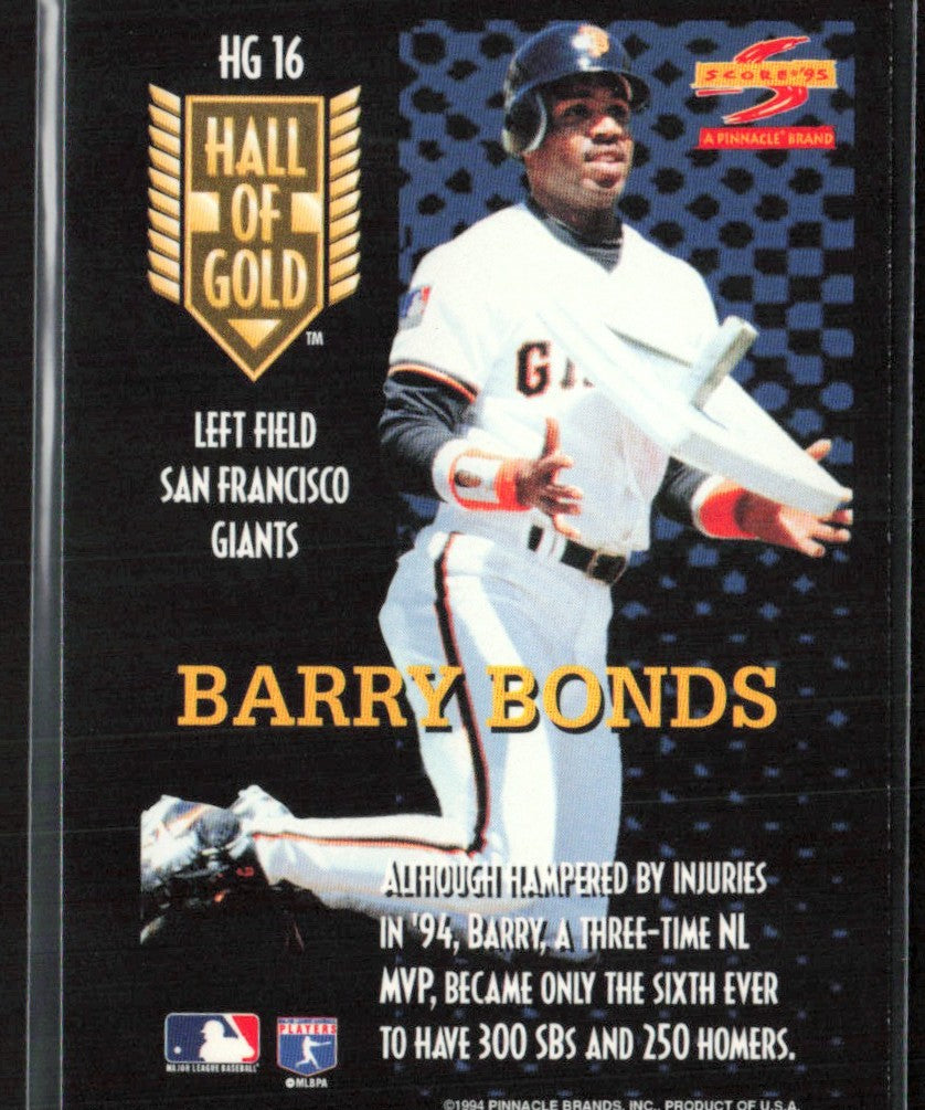 Barry Bonds 1995 Score Hall of Gold #HG16 San Francisco Giants